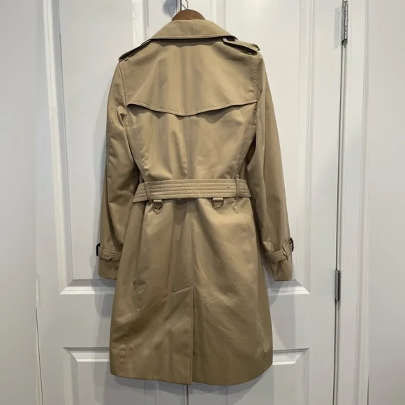Burberry Kensington Long Cotton Trench Honey US 2 NWT - Picture 2 of 9